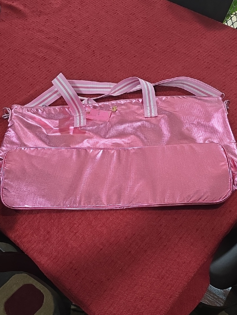 Simply Southern Large Pink Metallic Tote Bag.  NWT.